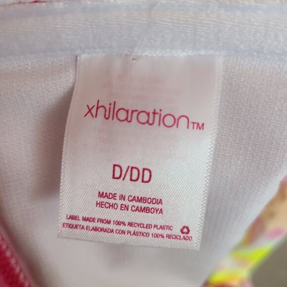 Xhilaration Swim Top Pink Yellow Tie Dye - Picture 5 of 6